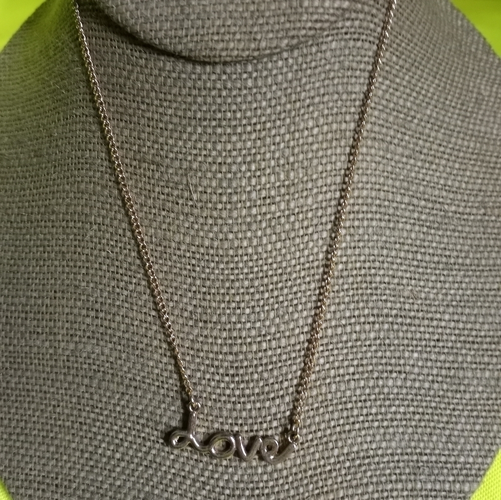 Claire's goldtone love chain necklace